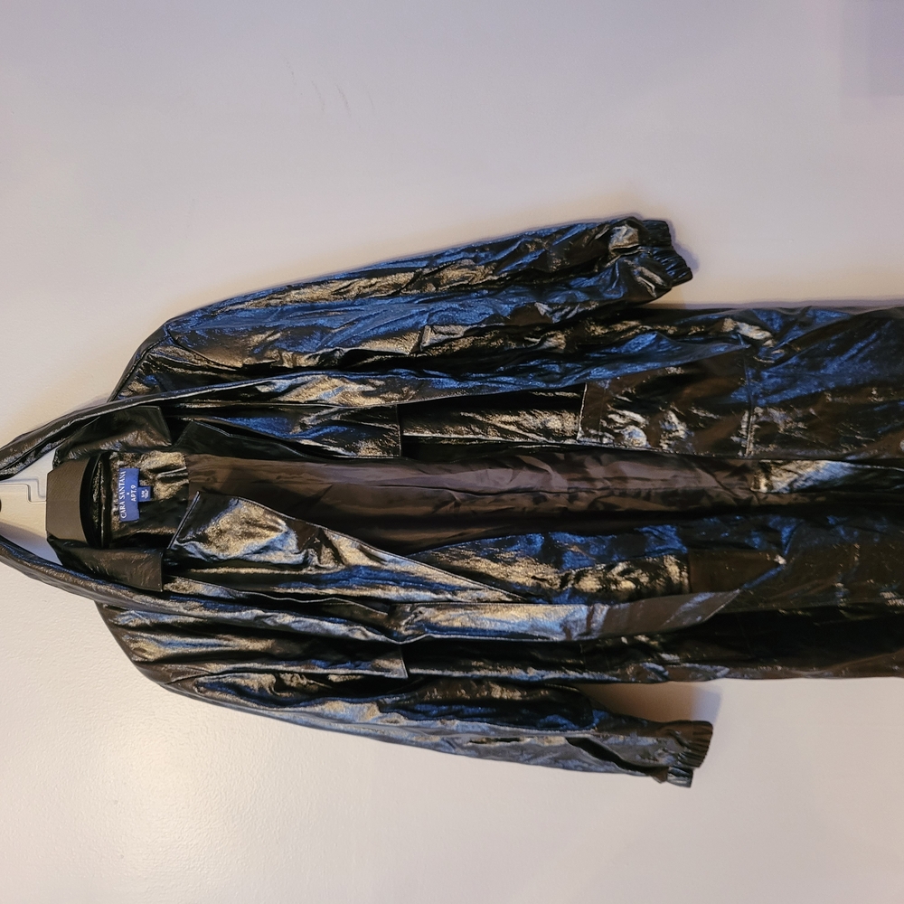 Apt. 9 Shiny Black Trench Coat